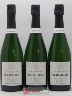 Champagne Grand Cru Les 3 Terroirs Extra Brut Michel Gonet Blanc de blancs 2010 - Lot de 3 Bouteilles