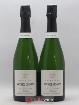 Champagne Grand Cru Les 3 Terroirs Extra Brut Michel Gonet Blanc de blancs 2010 - Lot de 2 Bouteilles