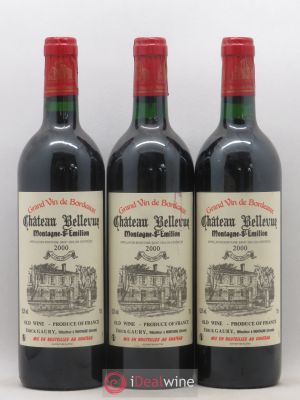 Montagne Saint-Émilion Château Bellevue 2000 - Lot of 3 Bottles