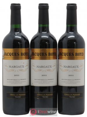 - Margaux Château Jacques Boyd (sans prix de réserve) 2011 - Lot de 3 Bouteilles