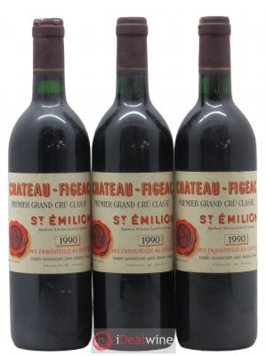 Château Figeac 1er Grand Cru Classé B  1990 - Lot of 3 Bottles