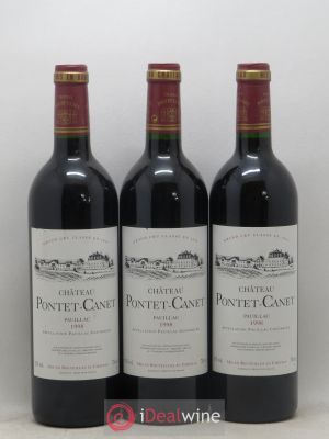 Château Pontet Canet 5ème Grand Cru Classé  1998 - Lot de 3 Bouteilles