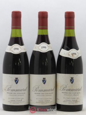 Pommard 1er Cru Clos Blanc Pierre Schwab 1990 - Lot of 3 Bottles
