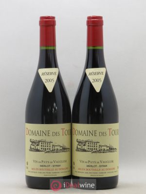 IGP Pays du Vaucluse (Vin de Pays du Vaucluse) Domaine des Tours Merlot-Syrah E.Reynaud  2005 - Lot de 2 Bouteilles