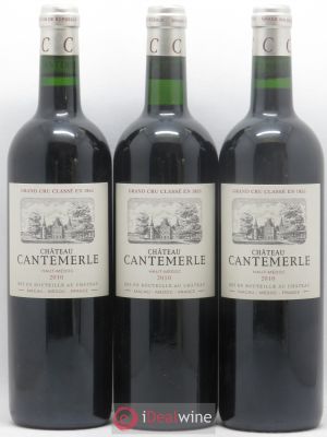 Château Cantemerle 5ème Grand Cru Classé  2010 - Lot of 3 Bottles