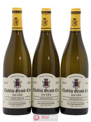 Chablis Grand Cru Les Clos Jean-Paul & Benoît Droin (Domaine)  2013 - Lot of 3 Bottles