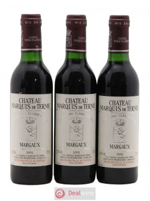 Château Marquis de Terme 4ème Grand Cru Classé  1991 - Lot de 3 Demi-bouteilles