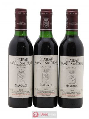 Château Marquis de Terme 4ème Grand Cru Classé  1991 - Lot of 3 Half-bottles