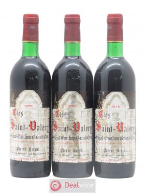 Saint-Émilion Grand Cru Clos Saint Valery 1976 - Lot of 3 Bottles