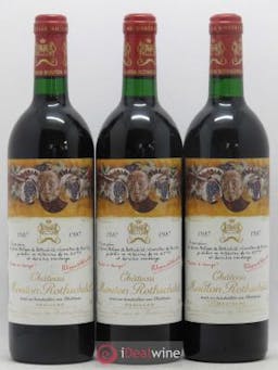 Château Mouton Rothschild 1er Grand Cru Classé  1987 - Lot of 3 Bottles
