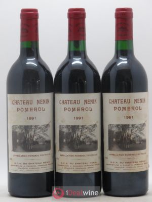 Château Nenin  1991 - Lot of 3 Bottles