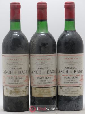 Château Lynch Bages 5ème Grand Cru Classé  1975 - Lot of 3 Bottles