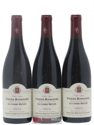 Vosne-Romanée Vieilles vignes La Combe Brûlée Bruno Clavelier  2015 - Lot de 3 Bouteilles