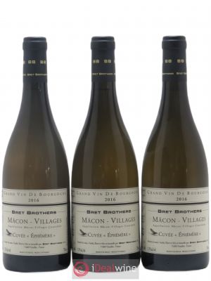 Mâcon Cuvée Ephémère Bret Brothers (no reserve) 2016 - Lot of 3 Bottles