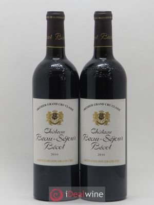 Château Beau-Séjour Bécot 1er Grand Cru Classé B  2016 - Lot of 2 Bottles