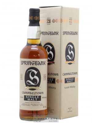 Springbank 21 years Of. Parchment Label SOC. AUXIL import   - Lot de 1 Bouteille
