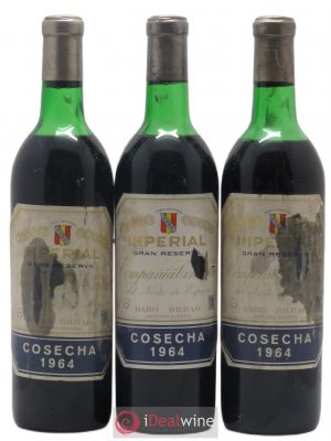 Rioja DOCG Imperial Gran Reserva Compania Vinicola del Norte de Espana  1964 - Lot de 3 Bouteilles