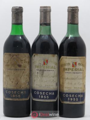 Rioja DOCG Imperial Gran Reserva Compania Vinicola del Norte de Espana  1955 - Lot de 3 Bouteilles