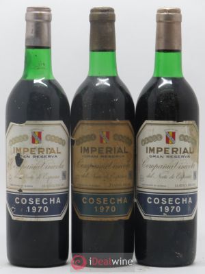 Rioja DOCG Imperial Gran Reserva Compania Vinicola del Norte de Espana  1970 - Lot of 3 Bottles