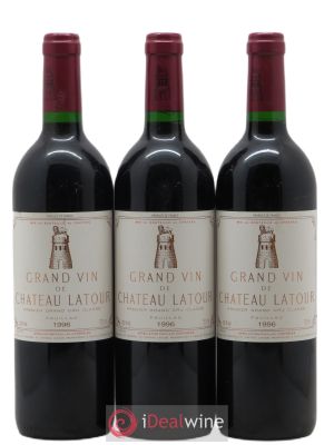 Château Latour 1er Grand Cru Classé  1996 - Lot de 3 Bouteilles