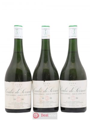 Savennières Clos de la Coulée de Serrant Vignobles de la Coulée de Serrant - Nicolas Joly  1986 - Lot of 3 Bottles