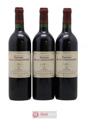 Pomerol Prieurs de la Commanderie 2001 - Lot of 3 Bottles