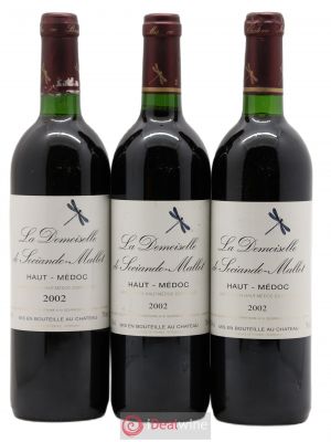 Demoiselle de Sociando Mallet Second Vin  2002 - Lot of 3 Bottles