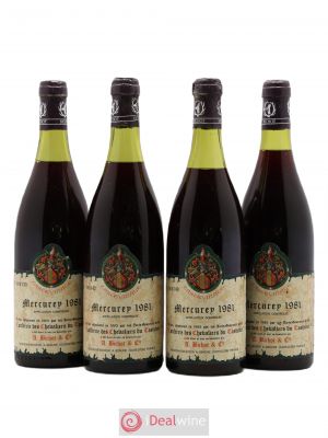 Mercurey Tastevinage Chevalier Du Tastevin Albert Bichot 1981 - Lot of 4 Bottles