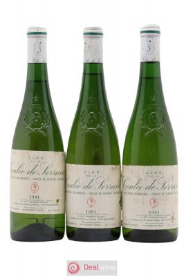 Savennières Clos de la Coulée de Serrant Vignobles de la Coulée de Serrant - Nicolas Joly  1991 - Lot of 3 Bottles