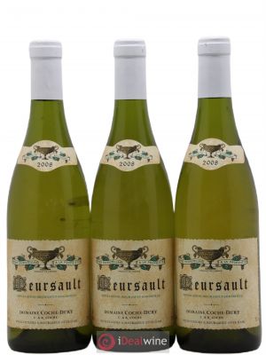 Meursault Coche Dury (Domaine)  2008 - Lot of 3 Bottles