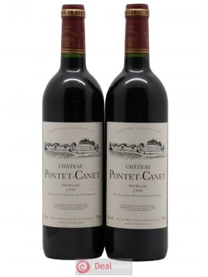Château Pontet Canet 5ème Grand Cru Classé  1999 - Lot of 2 Bottles