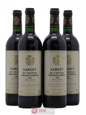 Sarget de Gruaud Larose Second Vin  1996 - Lot de 4 Bouteilles