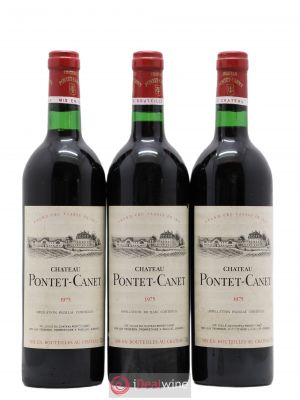 Château Pontet Canet 5ème Grand Cru Classé  1975 - Lot of 3 Bottles