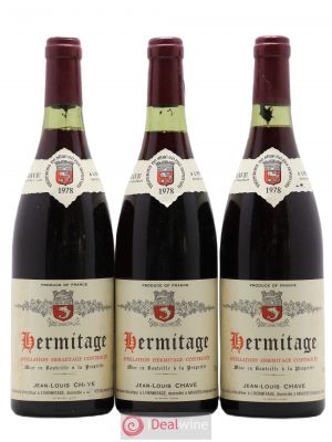 Hermitage Jean-Louis Chave  1978 - Lot of 3 Bottles