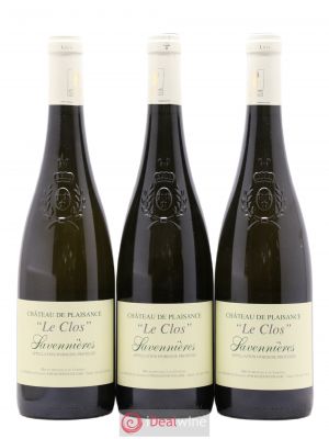 Savennières Château de Plaisance Le Clos Domaine Du Château De Plaisance 2015 - Lot of 3 Bottles