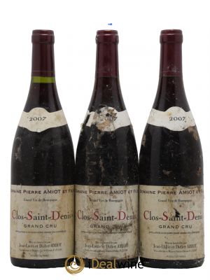 Clos Saint-Denis Grand Cru Jean Louis et Didier  Amiot 2007 - Lot de 3 Bottles