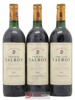 Château Talbot 4ème Grand Cru Classé  1987 - Lot of 3 Bottles