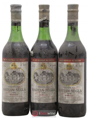 Château Rauzan Ségla  1978 - Lot of 3 Bottles