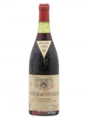 Côtes du Rhône Château de Fonsalette SCEA Château Rayas  1981 - Lot of 1 Bottle
