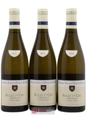 Rully 1er Cru Grésigny Vincent Dureuil-Janthial Vieilles vignes 2014 - Lot of 3 Bottles
