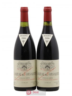 Côtes du Rhône Cuvée Syrah Château de Fonsalette  2000 - Lot de 2 Bouteilles