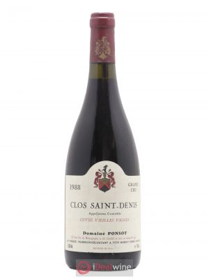 Clos Saint-Denis Grand Cru Vieilles Vignes Ponsot (Domaine)  1988 - Lot de 1 Bouteille