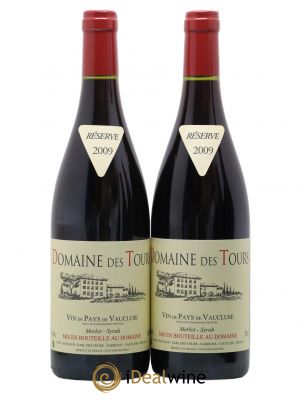 IGP Pays du Vaucluse (Vin de Pays du Vaucluse) Domaine des Tours Merlot-Syrah E.Reynaud  2009 - Lot of 2 Bottles