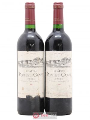 Château Pontet Canet 5ème Grand Cru Classé  2001 - Lot of 2 Bottles
