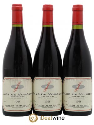 Clos de Vougeot Grand Cru Jean Grivot  1995 - Lot of 3 Bottles