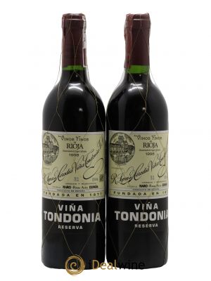 Rioja DOCa Reserva Vina Tondonia R. Lopez de Heredia 1998 - Lot de 2 Bouteilles
