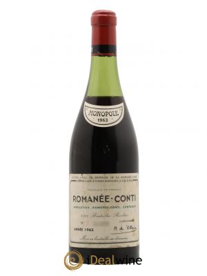 Romanée-Conti Grand Cru Domaine de la Romanée-Conti  1963 - Lot of 1 Bottle