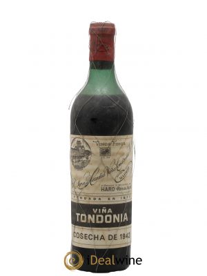 Rioja DOCa Reserva Vina Tondonia R. Lopez de Heredia  1942 - Lot de 1 Bouteille