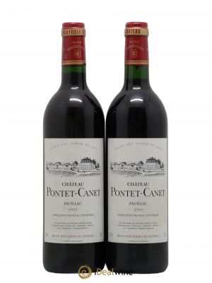 Château Pontet Canet 5ème Grand Cru Classé  1993 - Lot de 2 Bouteilles