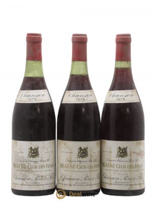 Beaune 1er Cru Clos des Fèves Chanson  1978 - Lot of 3 Bottles